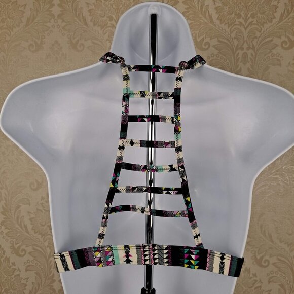 Jessica Simpson Size Large Geometric Print Racerback Bikini Top No Padding NWT - Picture 3 of 9